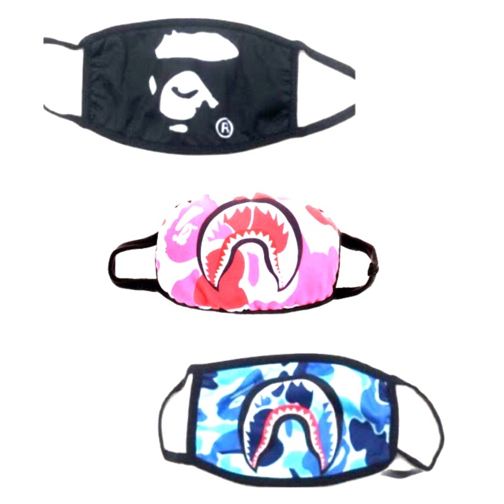 Fashion Ape/Shark Face Masks (3-Pack)
